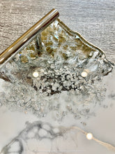 Load image into Gallery viewer, White & Silver Marble Design - Extra Large - Geode Tray - Resin, Silver leaf, Fireglass
