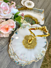 Load image into Gallery viewer, Geode White, Gold and Opal - Dinning Set - Resin, Crystals, Fireglass