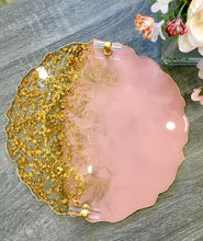 Load image into Gallery viewer, Dusk Pink and Gold Tray - Resin, Gold Leaf & Mirrors