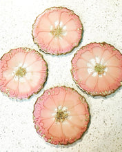Load image into Gallery viewer, Dusk Pink and Gold Coaster Set of 4 - Resin and Gold Leaf
