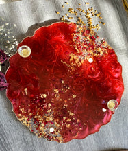 Load image into Gallery viewer, Luxury Rose Vanity Tray - Real dried roses, Gold foil, Resin