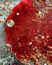Load image into Gallery viewer, Luxury Rose Vanity Tray - Real dried roses, Gold foil, Resin