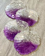 Load image into Gallery viewer, Purple and Silver - Tray & Coaster Set - Resin and Silver Leaf