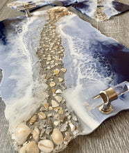 Load image into Gallery viewer, Shades of Blue - Tray & Coaster Set - Resin, Sea Shells