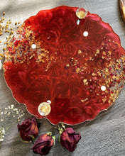 Load image into Gallery viewer, Luxury Rose Vanity Tray - Real dried roses, Gold foil, Resin