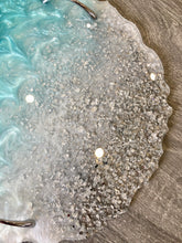 Load image into Gallery viewer, Ocean Blue Mermaid Tray - Resin, Silver Flakes & Mirrors