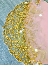 Load image into Gallery viewer, Dusk Pink and Gold Tray - Resin, Gold Leaf & Mirrors