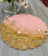 Load image into Gallery viewer, Dusk Pink and Gold Tray - Resin, Gold Leaf & Mirrors