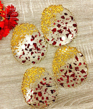 Load image into Gallery viewer, Dried Rose and Gold - Tray & Coaster Set - Resin & Gold Leaf