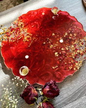 Load image into Gallery viewer, Rose vanity tray, real rose , perfume tray , resin tray