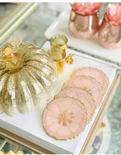 Load image into Gallery viewer, Dusk Pink and Gold Coaster Set of 4 - Resin and Gold Leaf