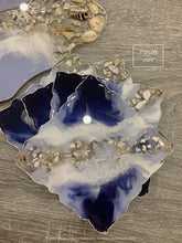 Load image into Gallery viewer, Shades of Blue - Tray & Coaster Set - Resin, Sea Shells