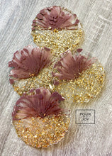 Load image into Gallery viewer, Mushroom and Champagne Coasters - Set of 4 - Resin and Sparkles