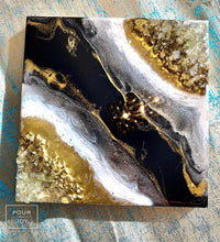 Load image into Gallery viewer, Bold &amp; Gold - 10x10 Geode Wall Art
