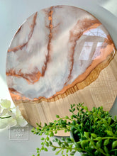 Load image into Gallery viewer, Shades of White &amp; Copper Resin Charcuterie Board
