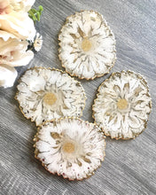 Load image into Gallery viewer, White and Gold Coaster Set of 4 - Resin and Gold Sparkles
