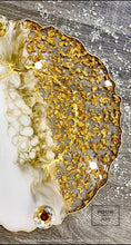 Load image into Gallery viewer, White and Gold Tray - Resin, Gold Leaf &amp; Mirrors
