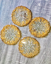 Load image into Gallery viewer, Mirror and Gold Coaster Set of 4 - Resin, Mirror &amp; Gold Leaf
