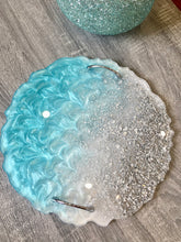 Load image into Gallery viewer, Ocean Blue Mermaid Tray - Resin, Silver Flakes &amp; Mirrors
